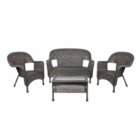 Northlight 33377899 52 in. Steel Resin Wicker Outdoor Patio Furniture Set, Dark Brown - 4 Pie