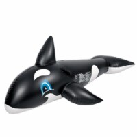 Pool Central 33401333 6.25 ft. Inflatable Killer Whale Childrens Pool Float Rider with Handle