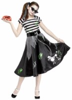 Fun World Black and White Sock Hop Zombie Girls Children Halloween Costume - Medium Perspective: Main