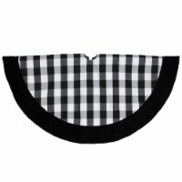 Dyno 48 Black and White Plaid Round Christmas Tree Skirt