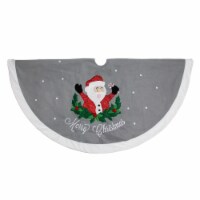 Dyno 48  Gray and White Traditional Happy Santa Christmas Tree Skirt