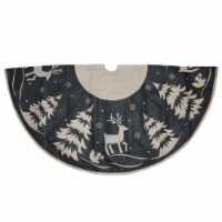 Dyno 56 Gray and Black Reindeer in Forest Christmas Tree Skirt
