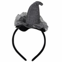 Northlight Gray Mesh Witch's Hat Halloween Headband Costume Accessory