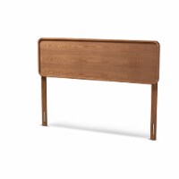 Baxton Studio Mailene Mid-Century Wood Full Headboard in Walnut Brown
