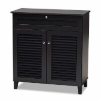Baxton Studio Coolidge Wood 4-Shelf and Drawer Shoe Cabinet in Dark Gray