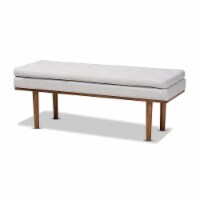 Baxton Studio Arne Grayish Beige Upholstered Brown Finished Bench
