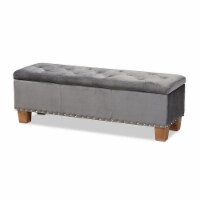 Baxton Studio BBT3136-Grey Velvet-Walnut-Otto Hannah Modern & Contemporary Grey Velvet Fabric