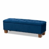 Baxton Studio Hannah Navy Blue Velvet Upholstered Storage Ottoman Bench