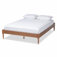 Baxton Studio Cielle Mid-Century Wood Platform King Bed in Ash and Walnut
