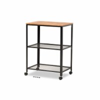 Verna Vintage Rustic Industrial Black Finished Metal Kitchen Serving Cart