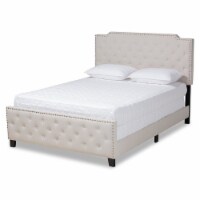 Baxton Studio Transitional Wood King Size Beige Button Tufted Panel Bed