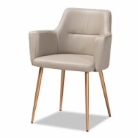 Baxton Studio Martine Beige Upholstered Gold Metal Dining Chair
