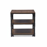Baxton Studio Milo Bronze Metal and Distressed Wood End Table