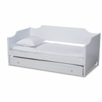 Baxton Studio Alya White Finished Wood Twin Size Daybed with Roll-Out Trundle