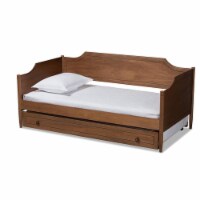 Baxton Studio Alya Walnut Finished Wood Twin Size Daybed with Roll-Out Trundle