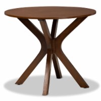 Baxton Studio Kenji Walnut Brown Finished 35-Inch-Wide Round Wood Dining Table