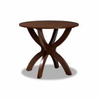 Baxton Studio Tilde Walnut Finished 35-Inch-Wide Round Wood Dining Table