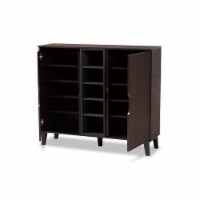Baxton Studio Two-Tone Dark Brown and Grey Finished Wood 2-Door Shoe Cabinet