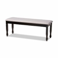 Corey Modern and Contemporary Grey Fabric Upholstered and Dark Brown Finished Wood Bench