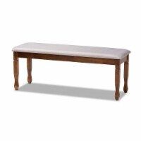Baxton Studio Grey Upholstered and Walnut Brown Finished Wood Dining Bench