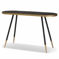 Baxton Studio Black Faux Marble and Two-Tone Gold and Black Metal Console Table