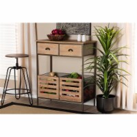 Wholesale Interiors JY20A079-OakBlack-Cabinet Baxton Studio Abram Modern Farmhouse Industrial