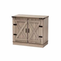 Wayne Modern Contemporary Farmhouse Oak Brown Finished Wood 2-Door Shoe Storage Cabinet