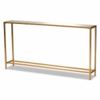 Baxton Studio Alessa Glam Gold Finished Metal and Mirrored Glass Console Table