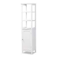 Lauren Modern Free Standing Bathroom Linen Tower Storage Cabinet