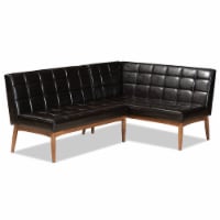 Baxton Studio Sanford Brown Finished Wood 2-Piece Dining Nook Banquette Set