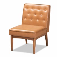 Baxton Studio Riordan Tan and Walnut Brown Finished Wood Dining Chair