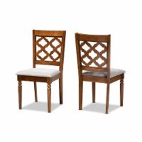 Baxton Studio Grey Upholstered and Brown Finished Wood 2-Piece Dining Chair Set