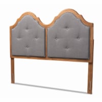 Baxton Studio Falk Vintage Classic Traditional Dark Grey Fabric and Walnut Brown Finished