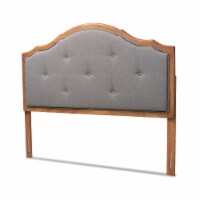 Baxton Studio Gala Vintage Classic Traditional Dark Grey Fabric and Walnut Brown Finished