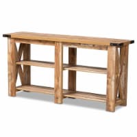 Baxton Studio Angelo Rustic Oak Brown Finished Wood Console Table