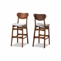 Baxton Studio Katya Mid-Century Modern Grey Fabric Upholstered and Walnut Brown Finished Wood