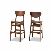Baxton Studio Katya Brown Finished Wood 2-Piece Bar Stool Set