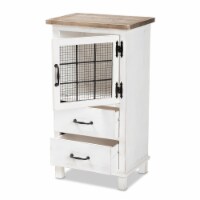 Baxton Studio Faron Classic and Traditional Farmhouse Two-Tone Distressed White and Oak Brown