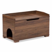 Mariam Walnut Brown Finished Wood Cat Litter Box Cover House