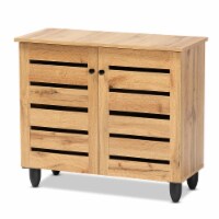 Baxton Studio Gisela Modern and Contemporary Oak Brown Finished Wood 2-Door Shoe Storage