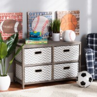 Baxton Studio Jorah Modern and Contemporary Grey and White Fabric Upholstered Greywashed Wood