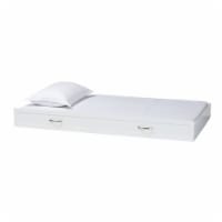 Viva Modern and Contemporary White Finished Wood and Silver Metal Twin Size Roll-Out Trundle