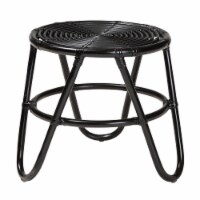 Pertessa Modern Bohemian Black Finished Rattan End Table