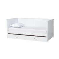 Viva Classic and Traditional White Finished Wood Twin Size Daybed with Roll-Out Trundle