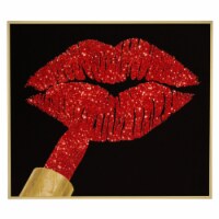 Red Glitter Lipstick by Tina Lavoie, Framed Wall Art, 15.5W x 13.5H