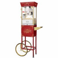 Great Northern Popcorn Red Matinee Style Popcorn Popper with Cart, 8 Ounce