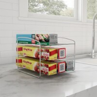 Kitchen Wrap Storage Rack-3 Tier Pantry Organizer for Foil, Plastic Bags, Cabinet