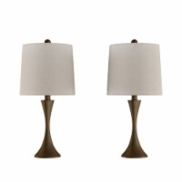 Table Lamps – Set of 2 Mid-Century Modern Metal Flared Trumpet Base with Energy Efficient LED