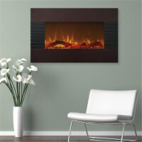 Northwest M029004 36 in. Mahogany Fireplace with Wall Mount & Floor Stand