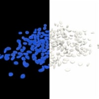 200 Glow in the Dark Solar Pebbles Pathway Markers Size of Lima Beans Garden Decor Blue
